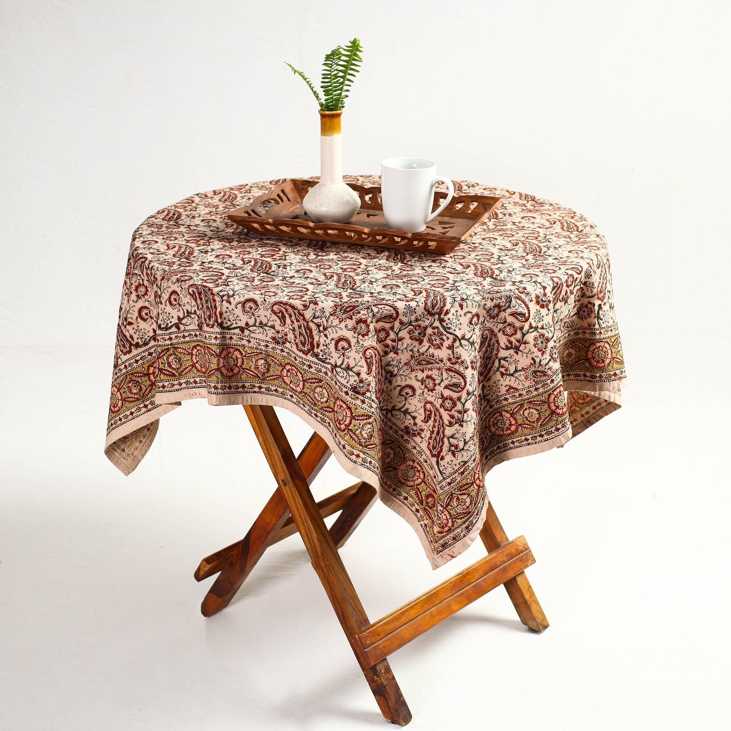 Buy Original Pedana Kalamkari Block Printed Cotton Table Cover Online at iTokri.com