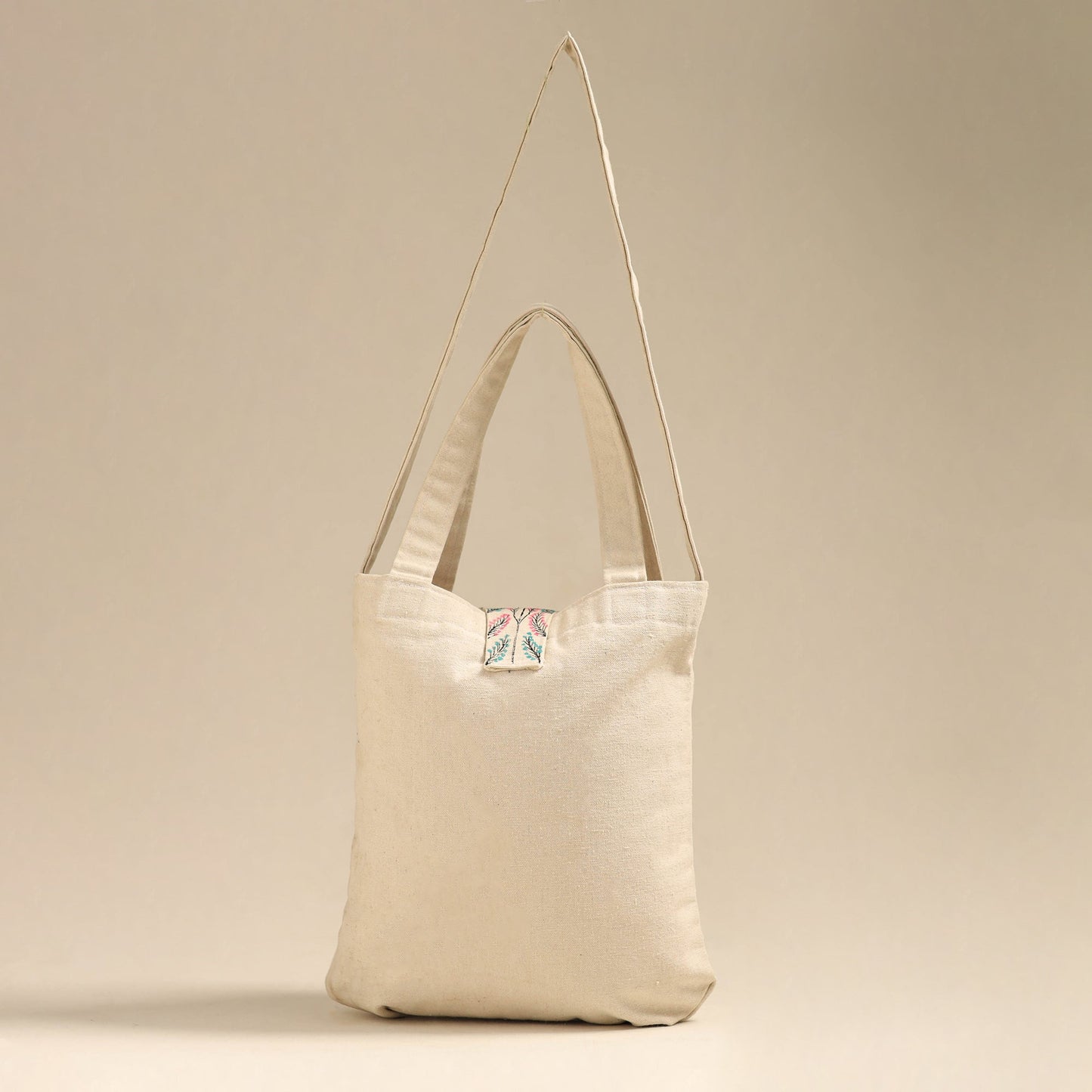 Beige Pattachitra Handpainted Shoulder Bag from Odisha