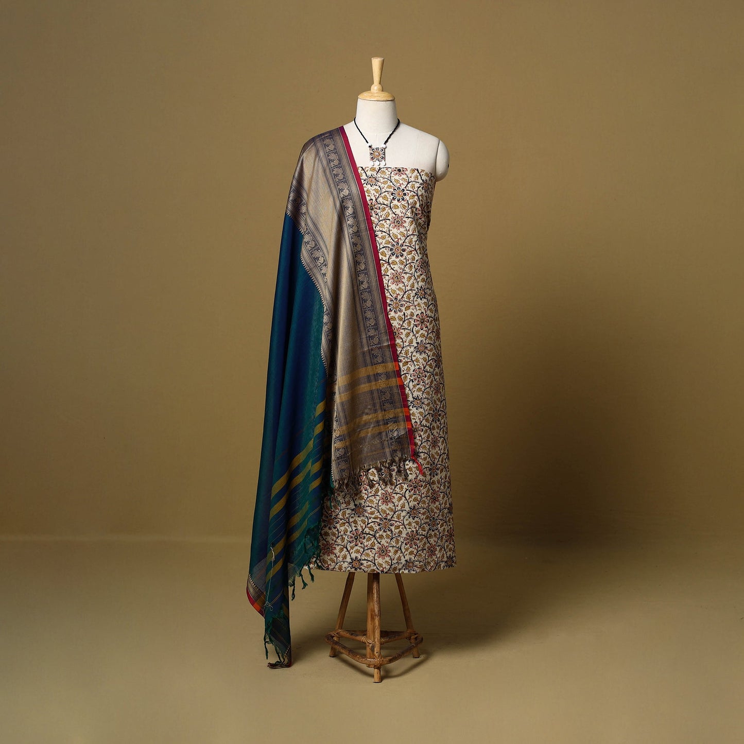 Pedana kalamkari cotton 2pc unstitched dress material