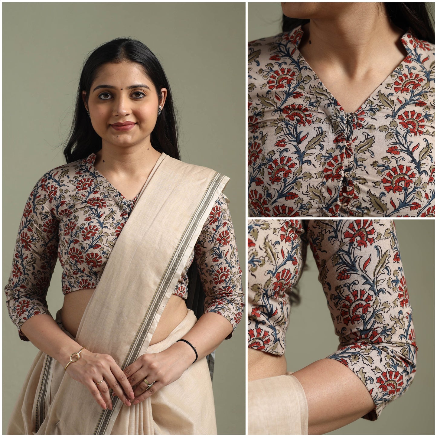 Beige - pedana hand block print cotton natural dyed