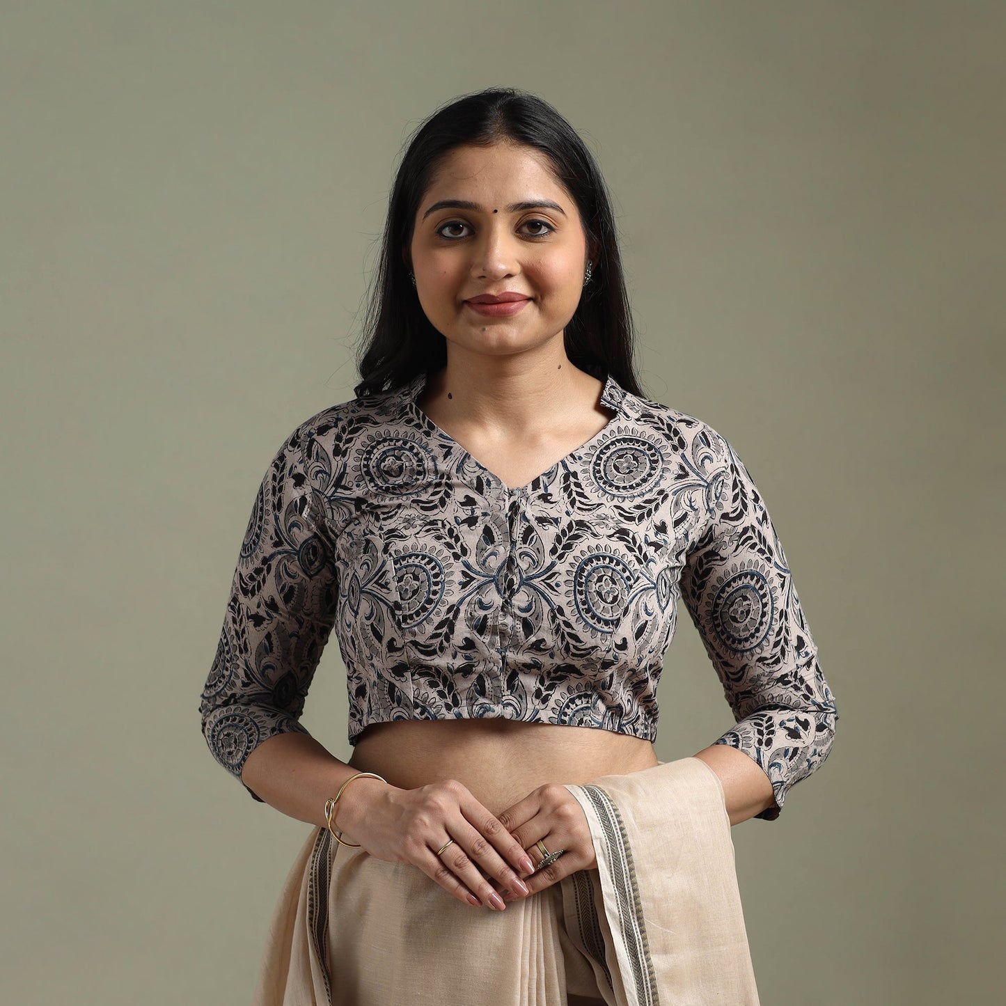 Beige - pedana hand block print cotton natural dyed