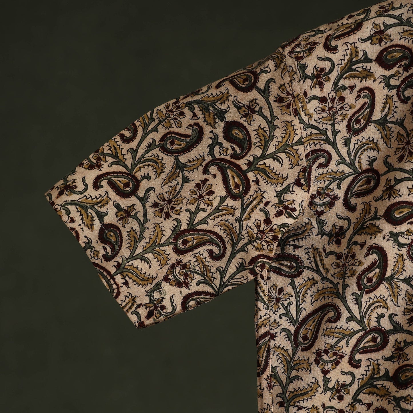 Pedana hand block print natural dyed cotton half sleeve men