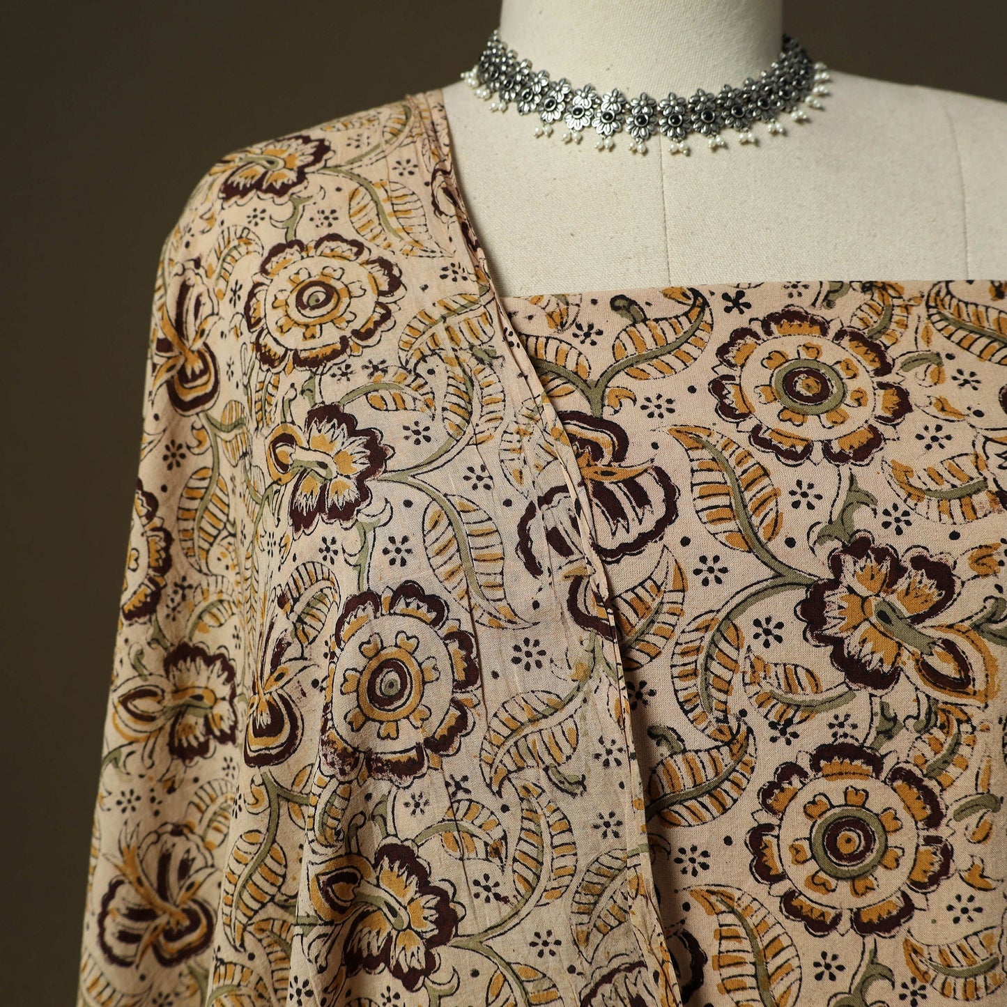 Pedana hand block print natural dyed cotton kalamkari 2pc