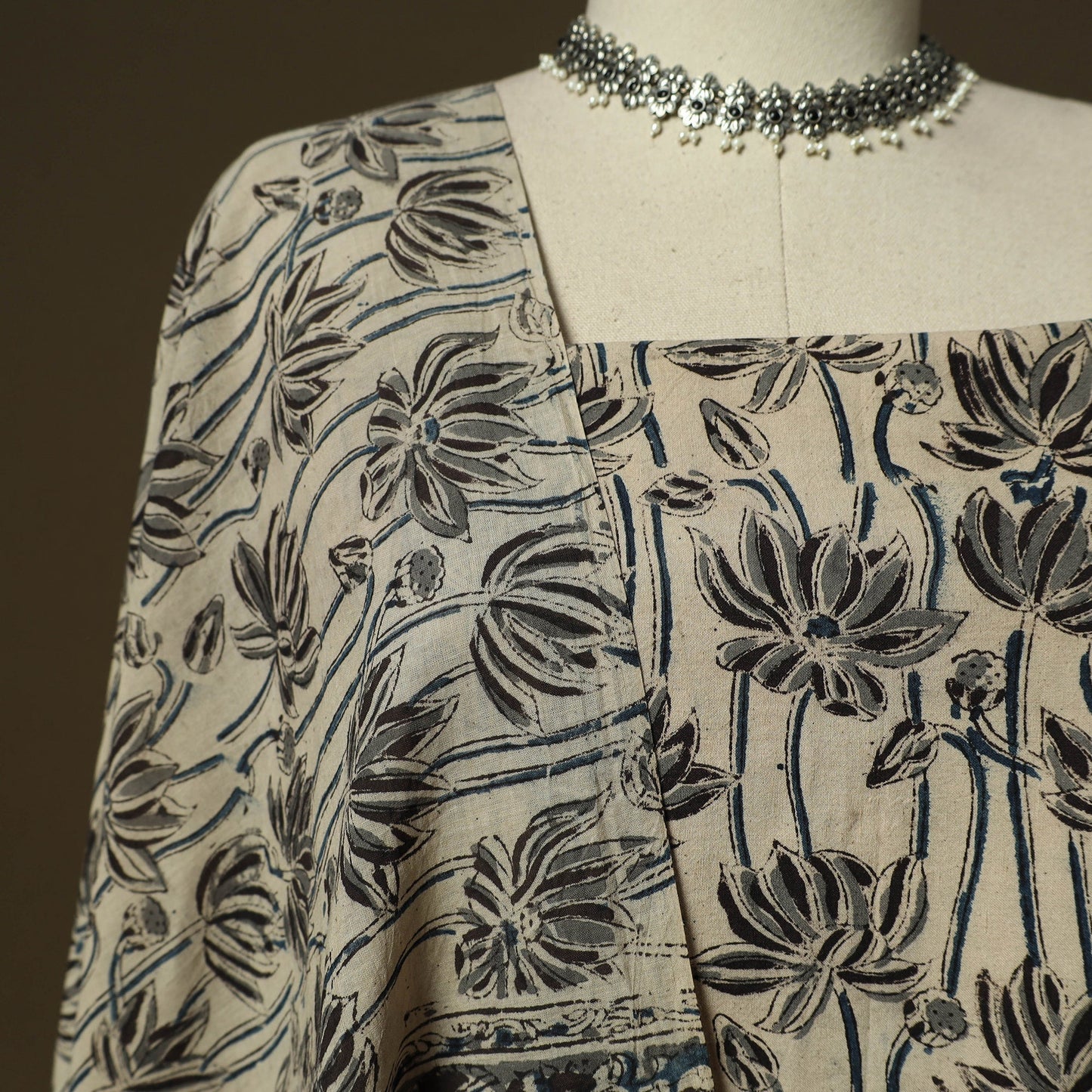 Pedana hand block print natural dyed cotton kalamkari 2pc