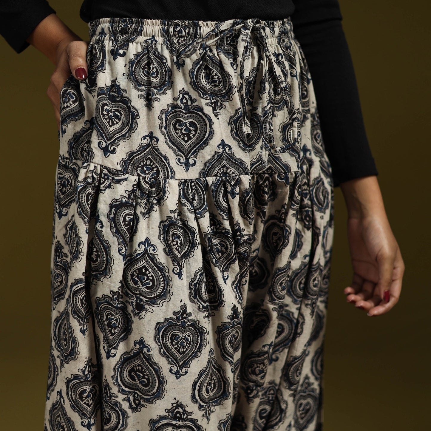 Pedana hand natural dyed cotton kalamkari salwar 03