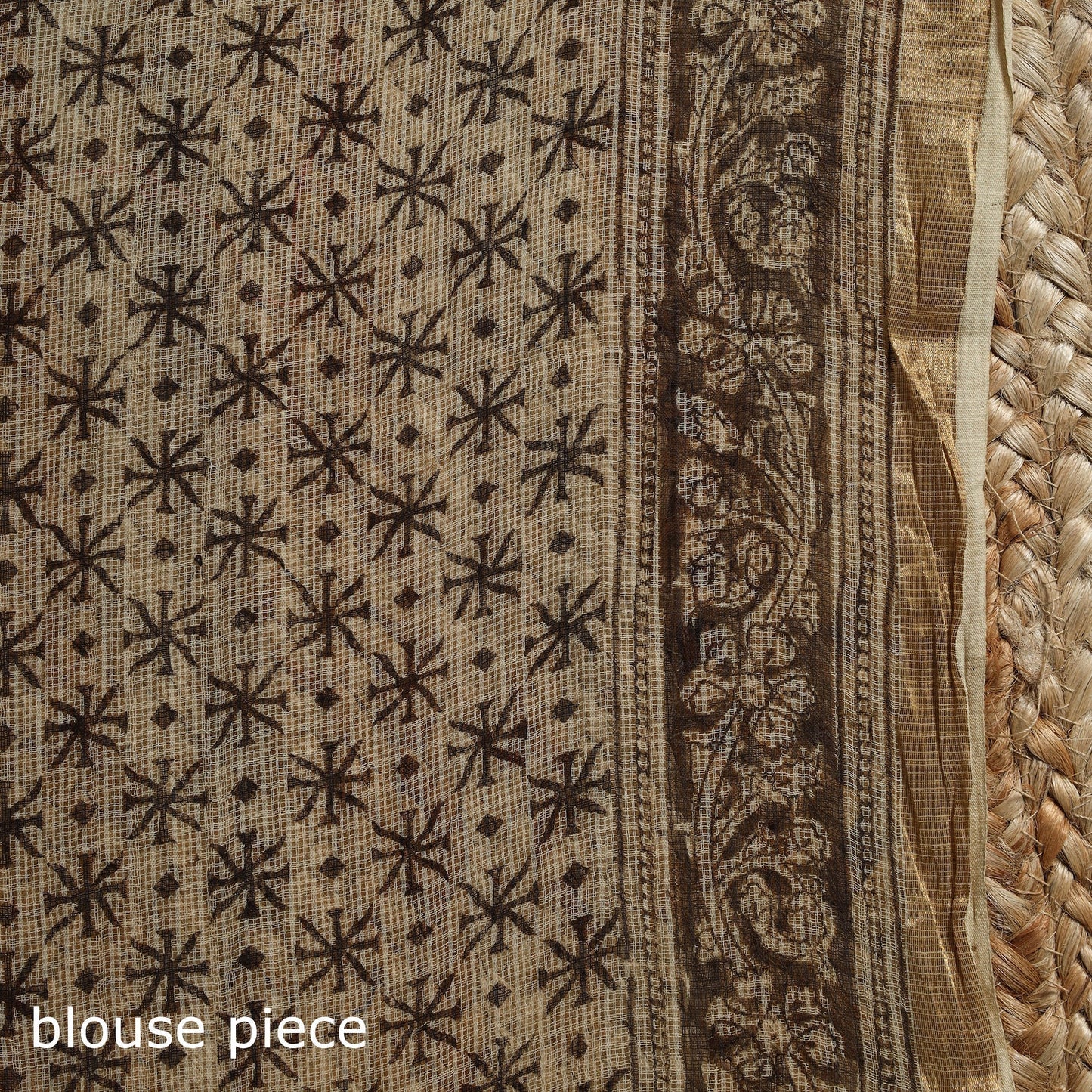 Pedana hand block print natural dyed kota doria cotton