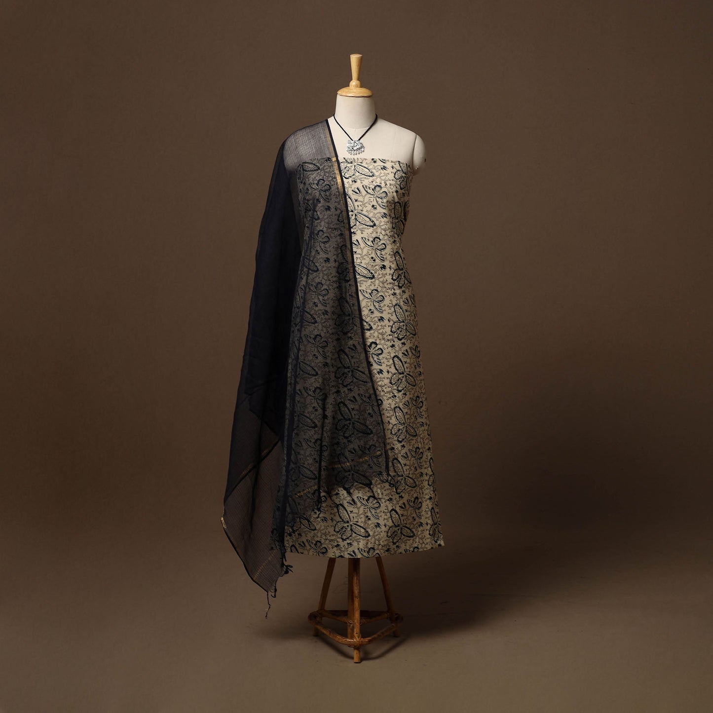 Pedana kalamkari natural dyed cotton 2pc unstitched dress