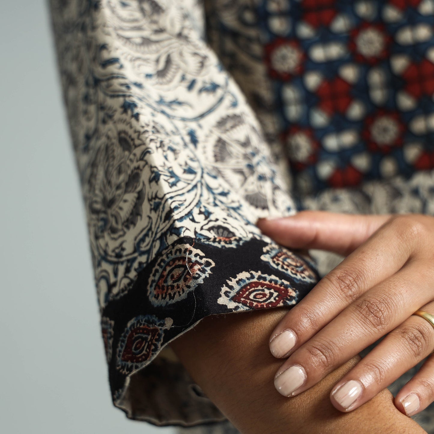 Pedana Kalamkari Block Printed Cotton Kurta with Palazzo Set