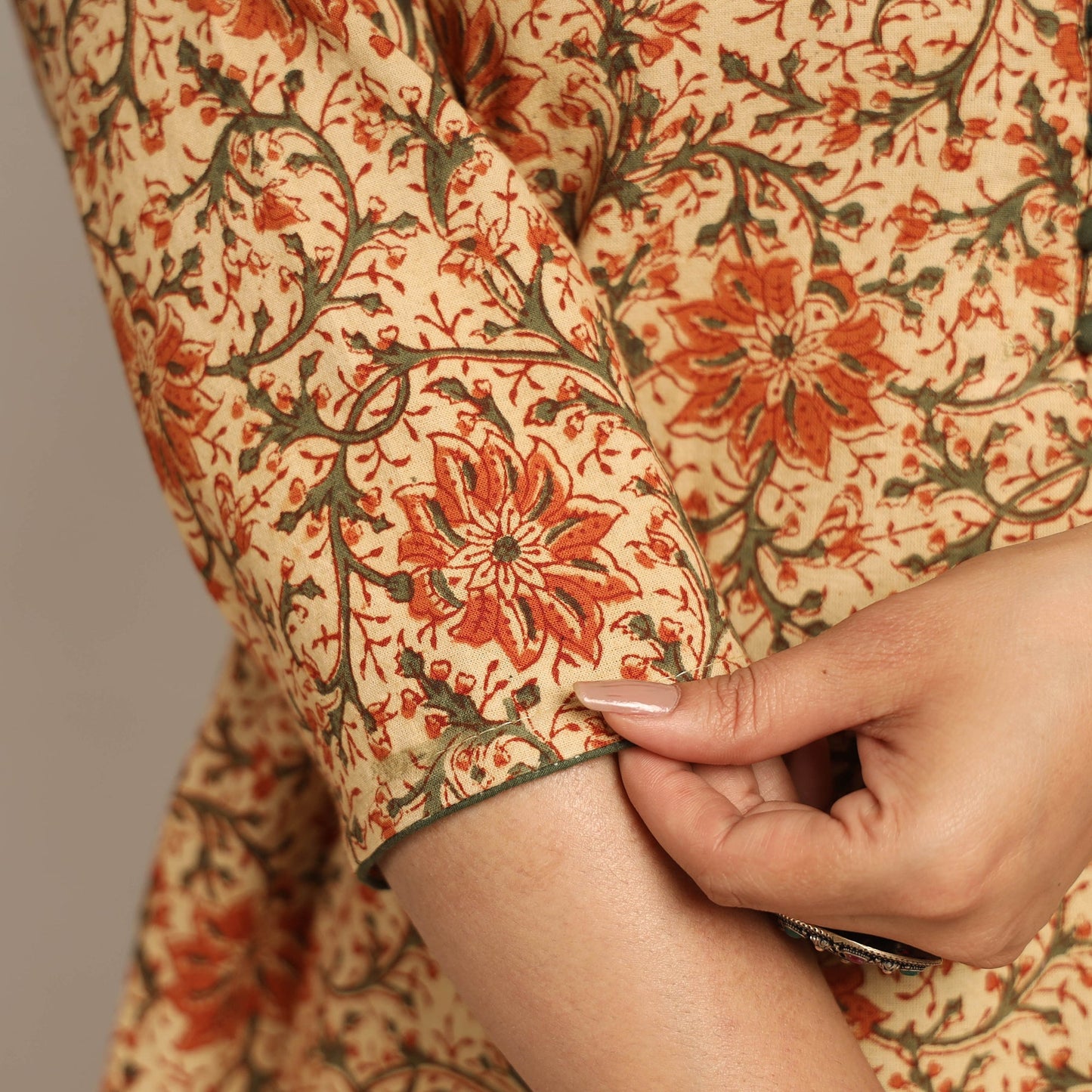 Pedana Kalamkari Block Printed Cotton Kurta with Palazzo Set Online at iTokri.com