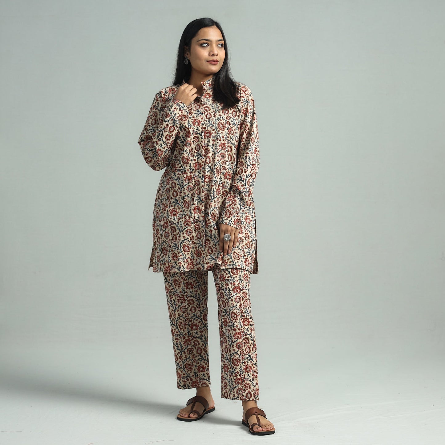 Buy Pedana Kalamkari Block Printed Cotton Co-Ord Set Online at iTokri.com
