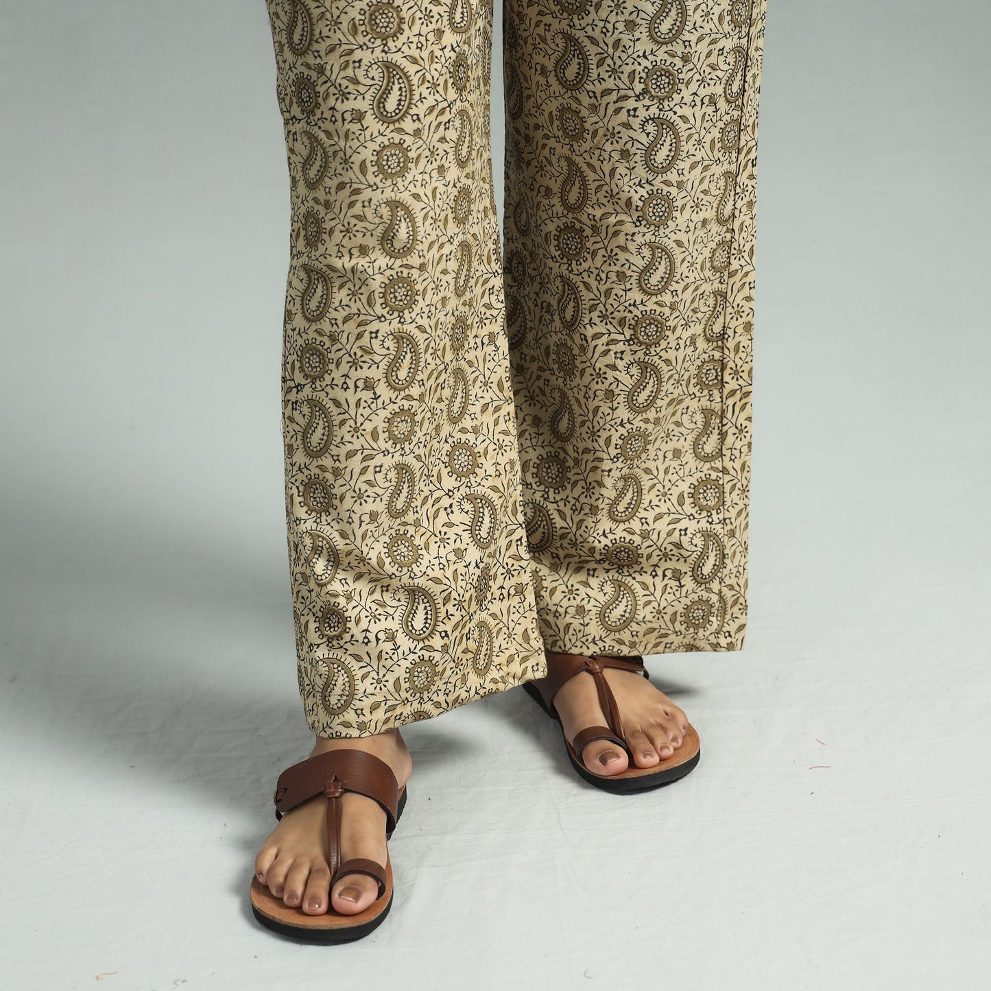 Beige - Pedana Kalamkari Block Printed Cotton Co-Ord Set