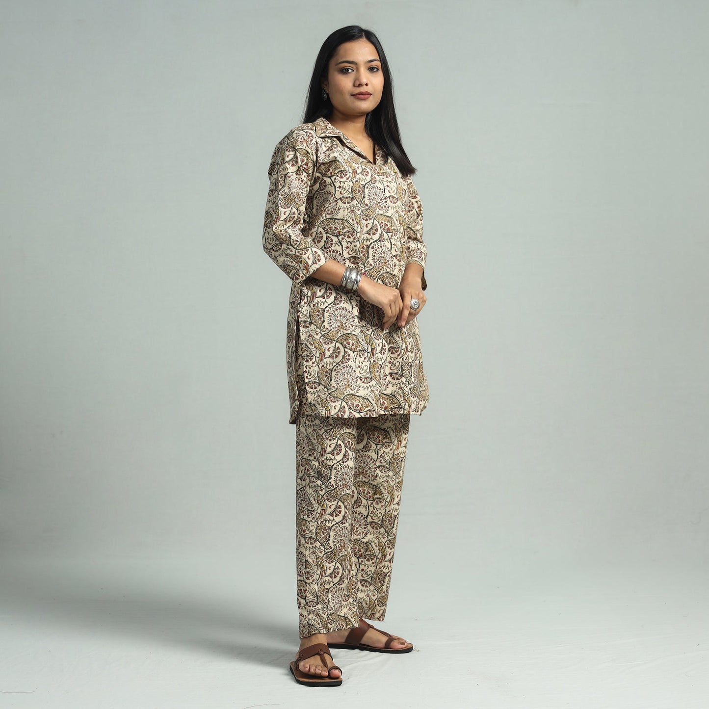 Buy Pedana Kalamkari Block Printed Cotton Co-Ord Set Online at iTokri.com