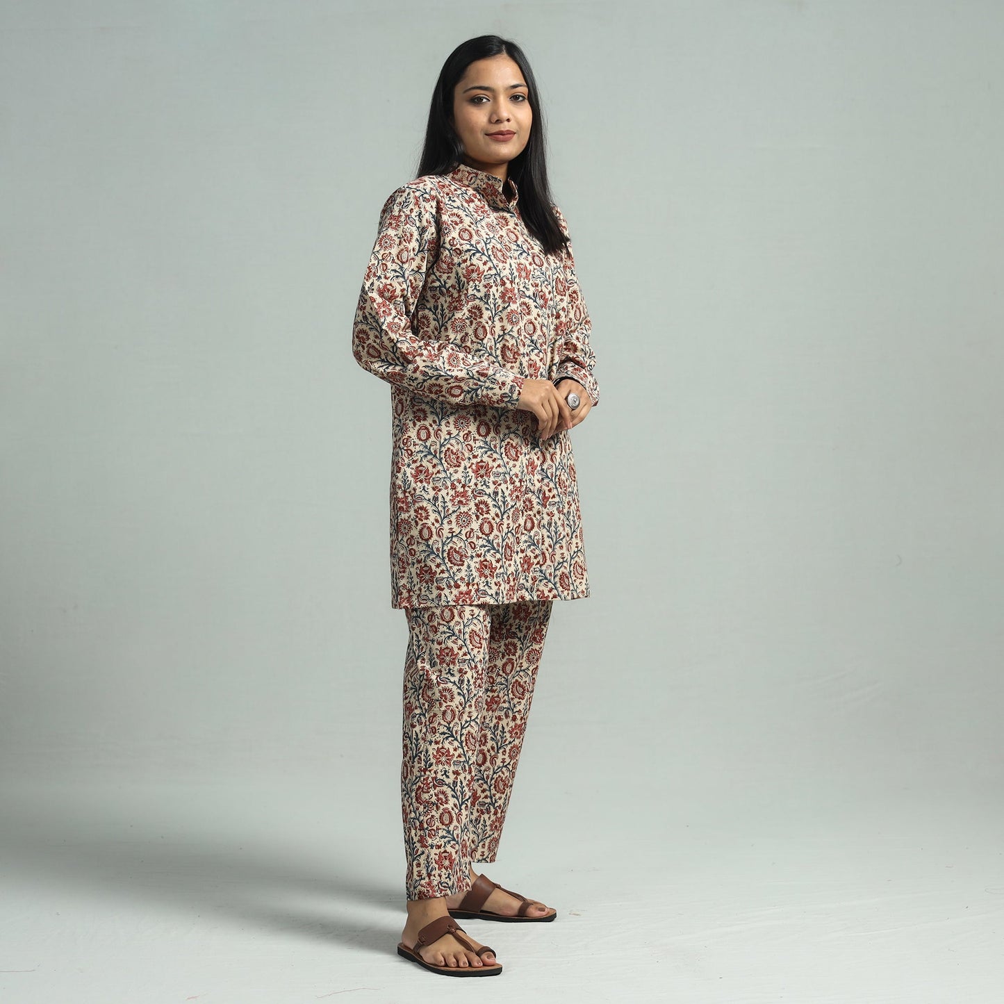 Buy Pedana Kalamkari Block Printed Cotton Co-Ord Set Online at iTokri.com