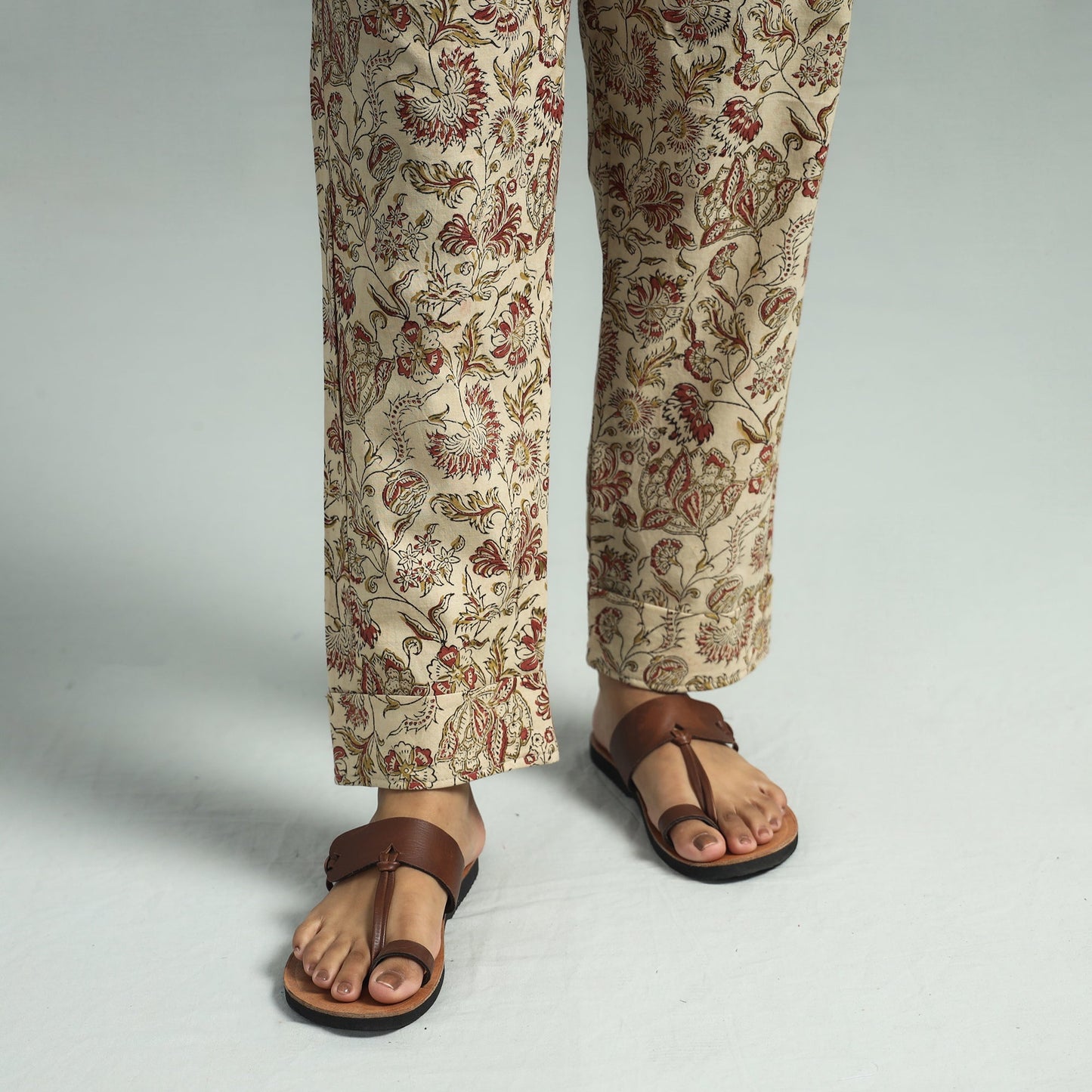 Beige - Pedana Kalamkari Block Printed Cotton Co-Ord Set