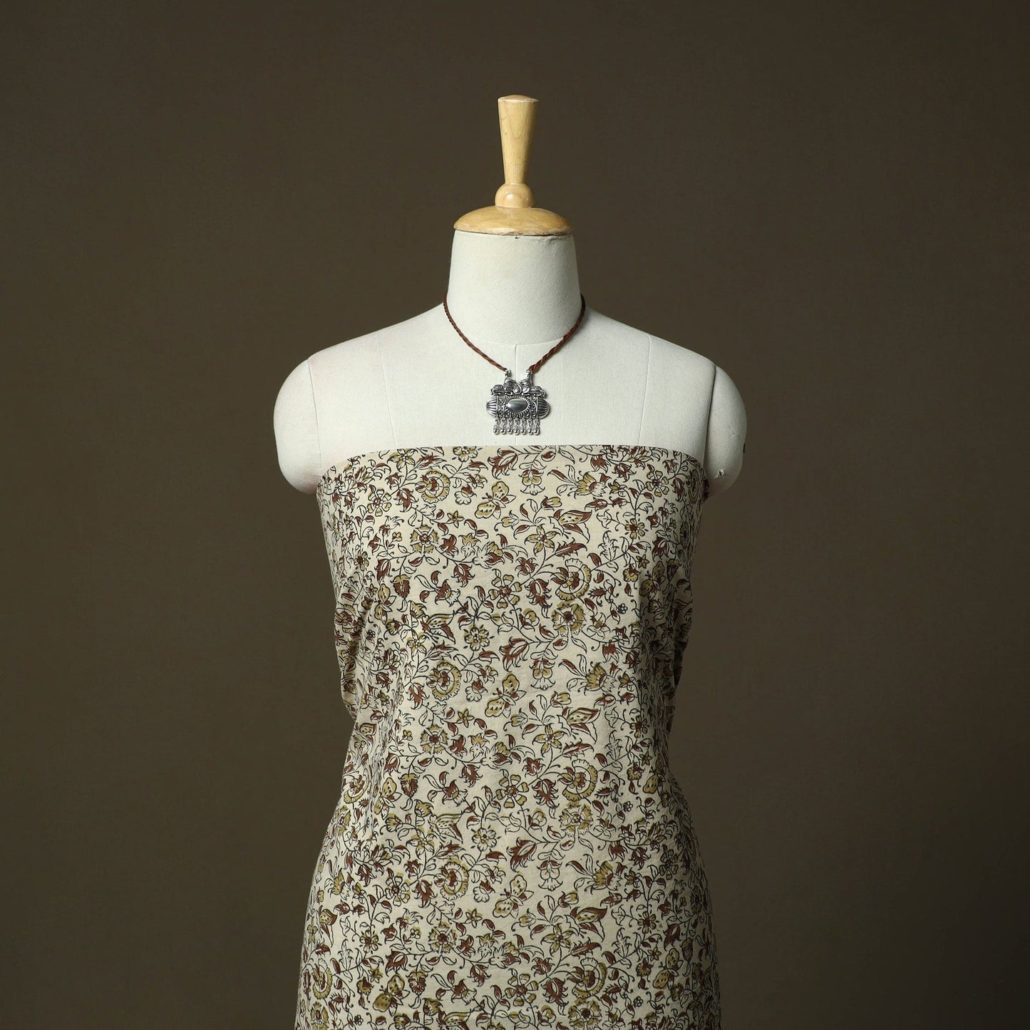 Pedana kalamkari hand block print natural dyed cotton 2pc