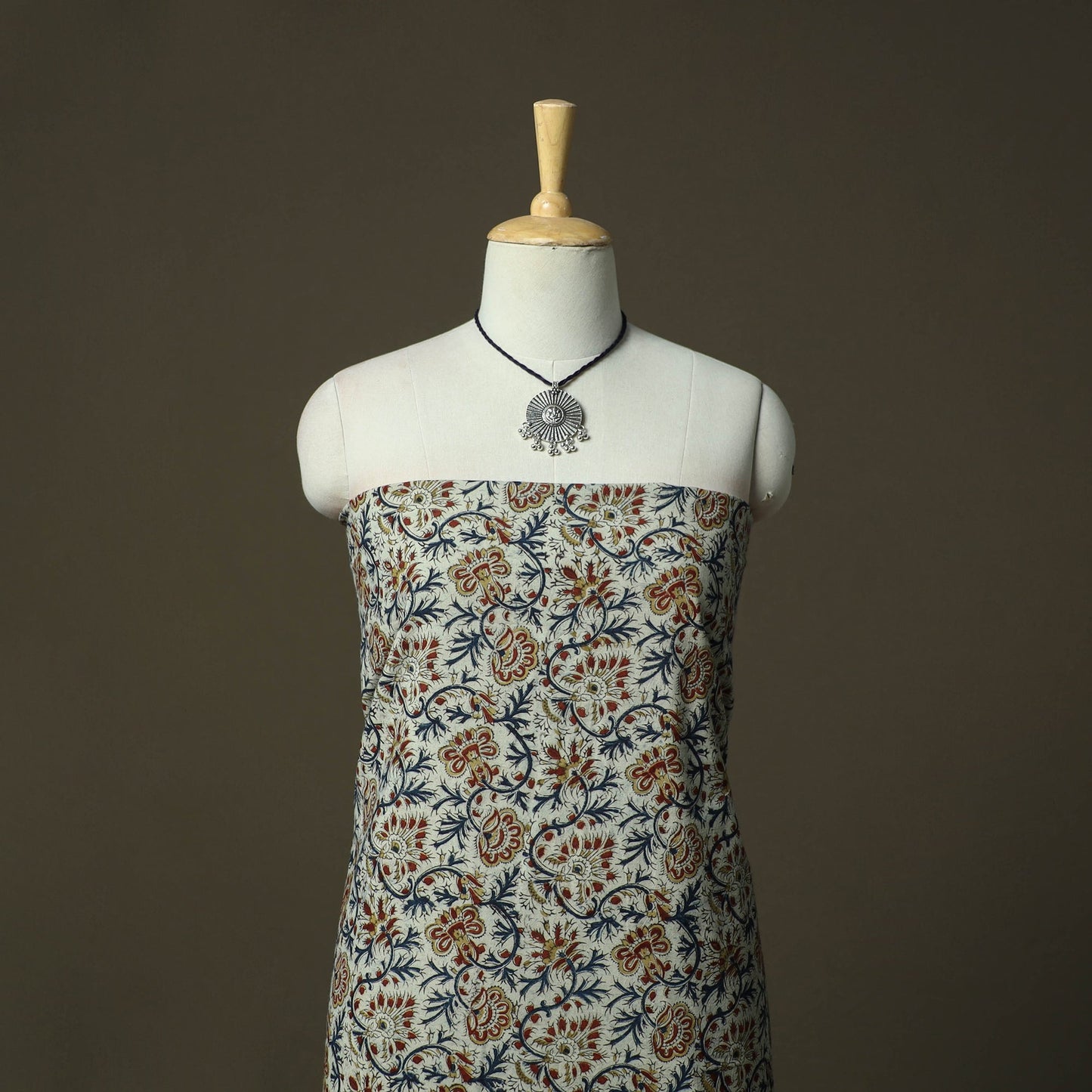 Pedana kalamkari hand block print natural dyed cotton 2pc