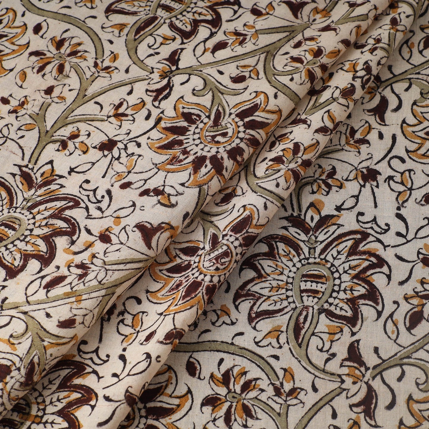 Pedana Kalamkari Hand Block Printed Mul Cotton Fabric 09