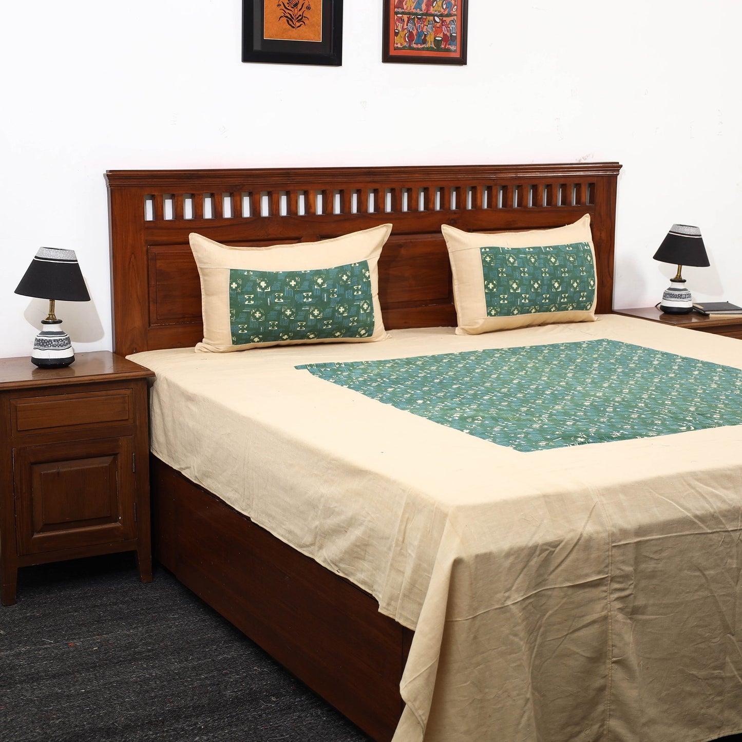 plain double bed cover