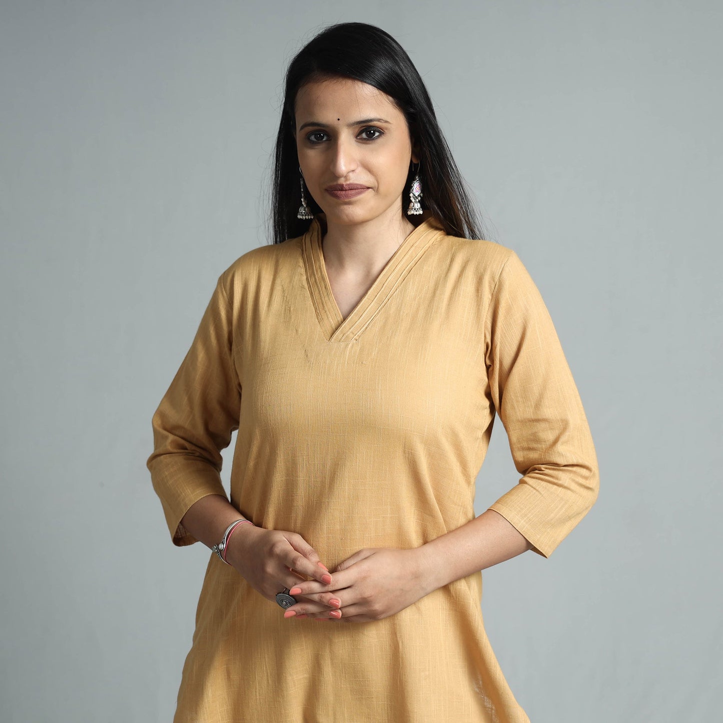 Plain Flex Cotton Long Straight Kurta 21