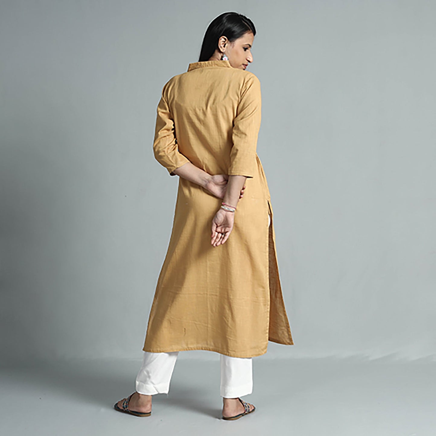 Plain Flex Cotton Long Straight Kurta 21