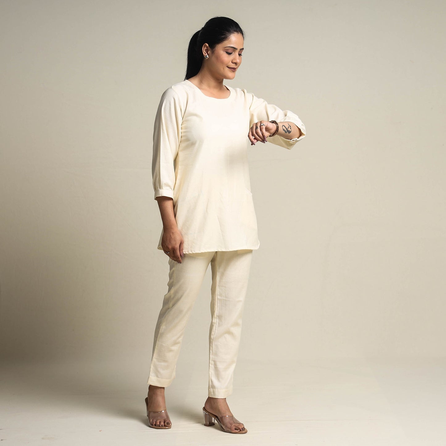Plain Linen Cotton Co-Ord Set