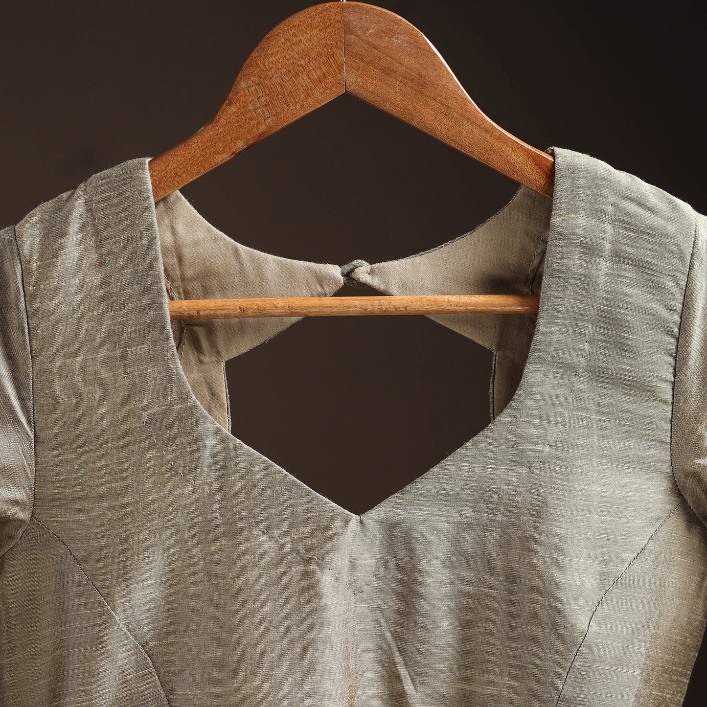 Plain slub silk readymade blouse 07 - handcrafted