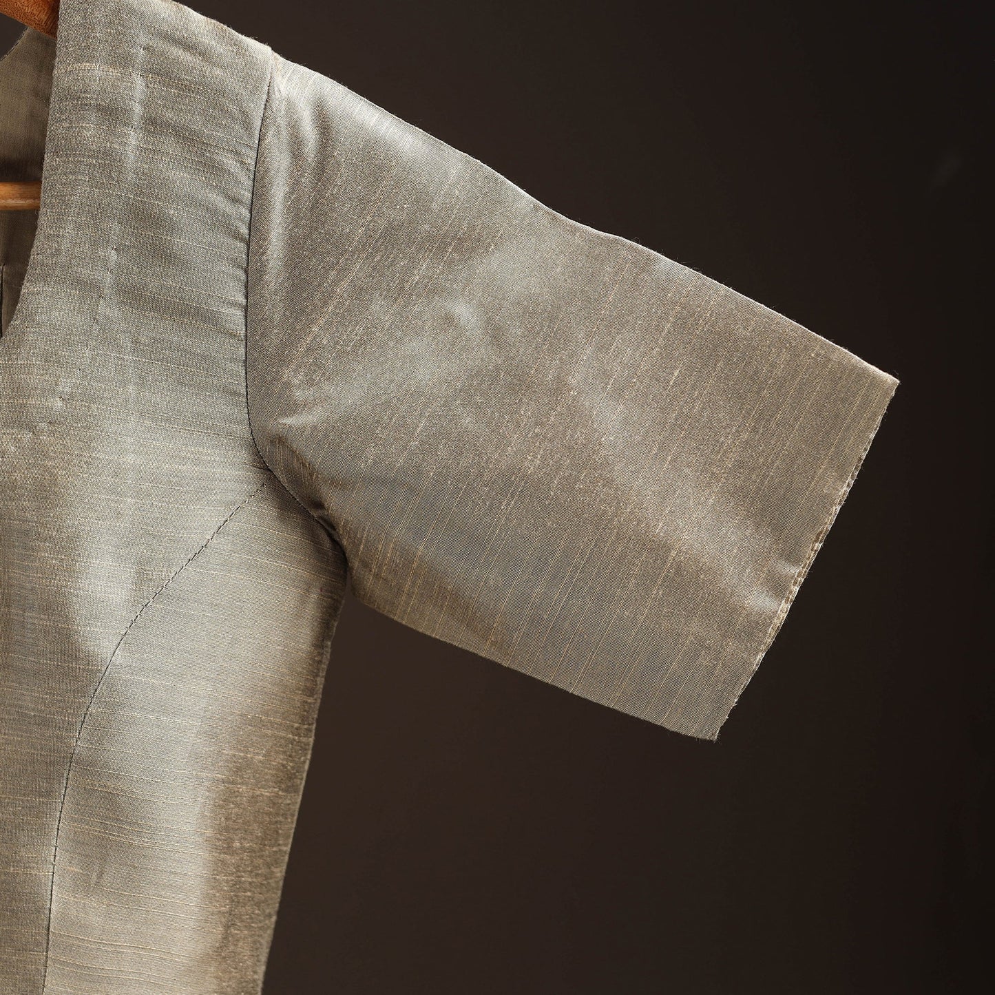 Plain slub silk readymade blouse 07 - handcrafted