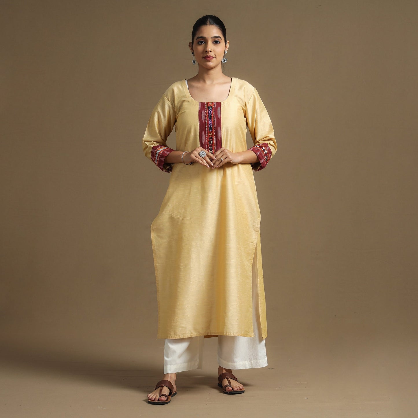 plain silk kurta
