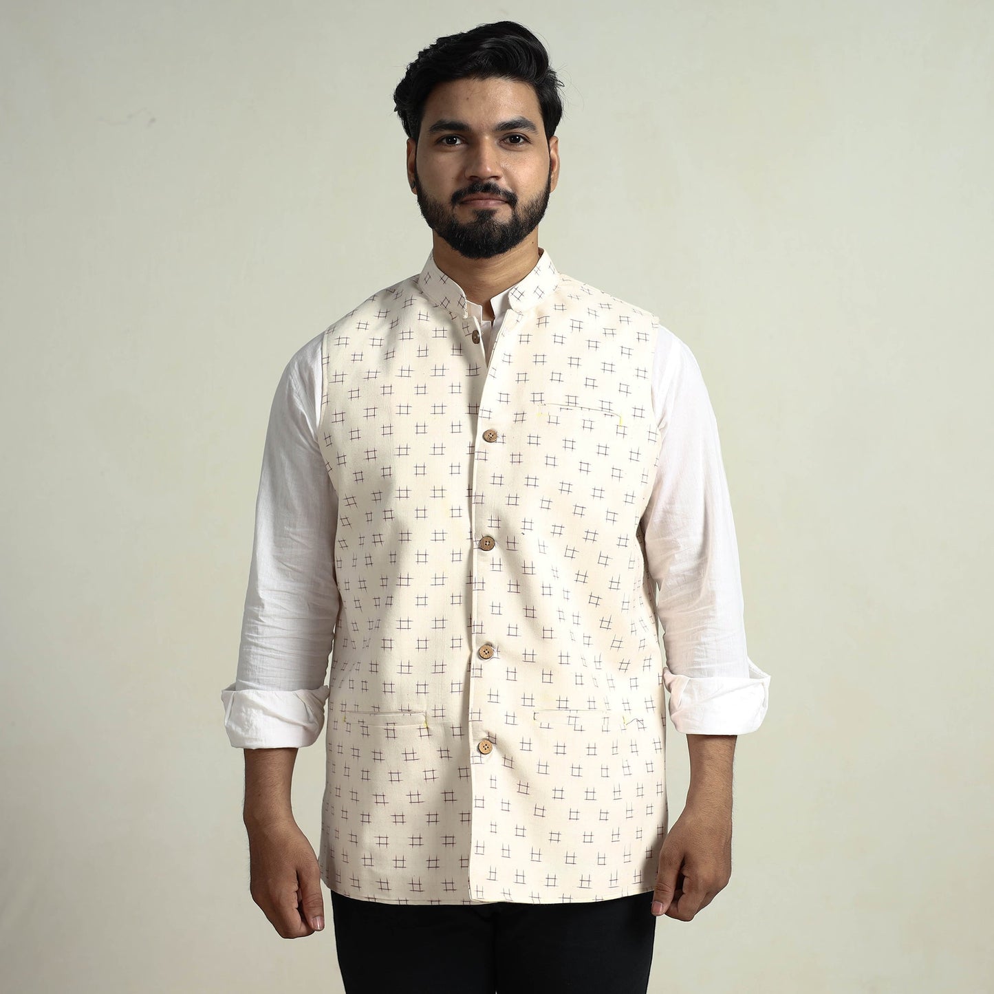 Pochampally Ikat Cotton Nehru Jacket