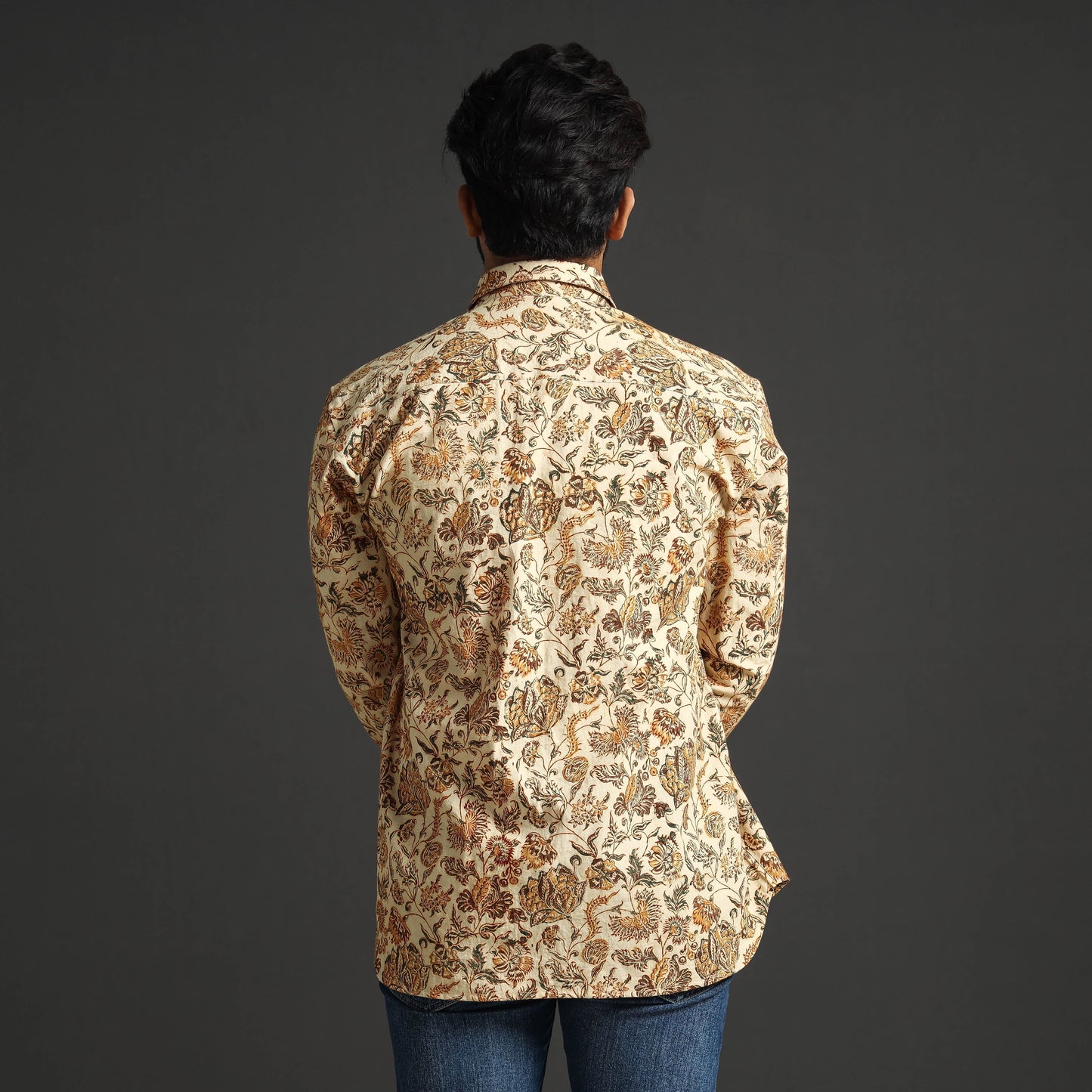 Premium Pedana Kalamkari Block Printed Cotton Men Full Sleeve Shirt Online at iTokri.com