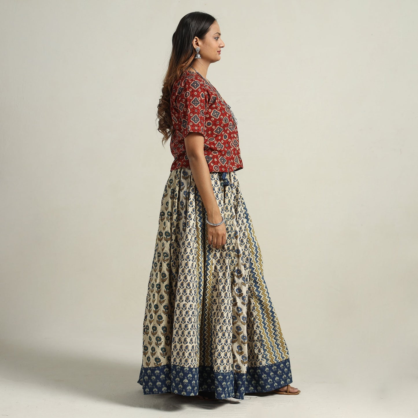 Ajrakh Patchwork Skirt