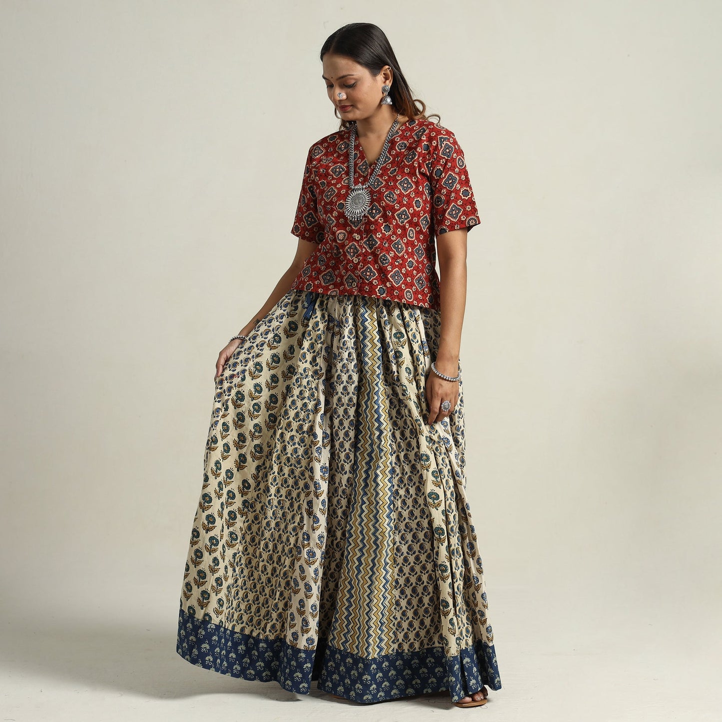 Ajrakh Patchwork Skirt