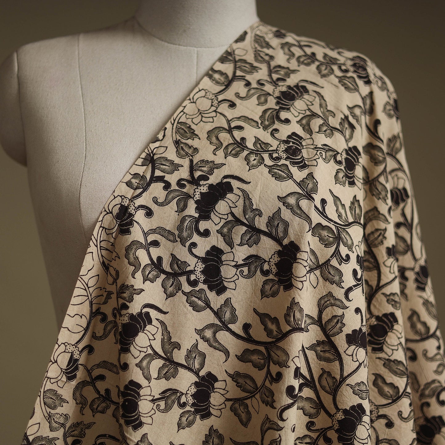 Printed cotton kalamkari fabric 15 - handcrafted