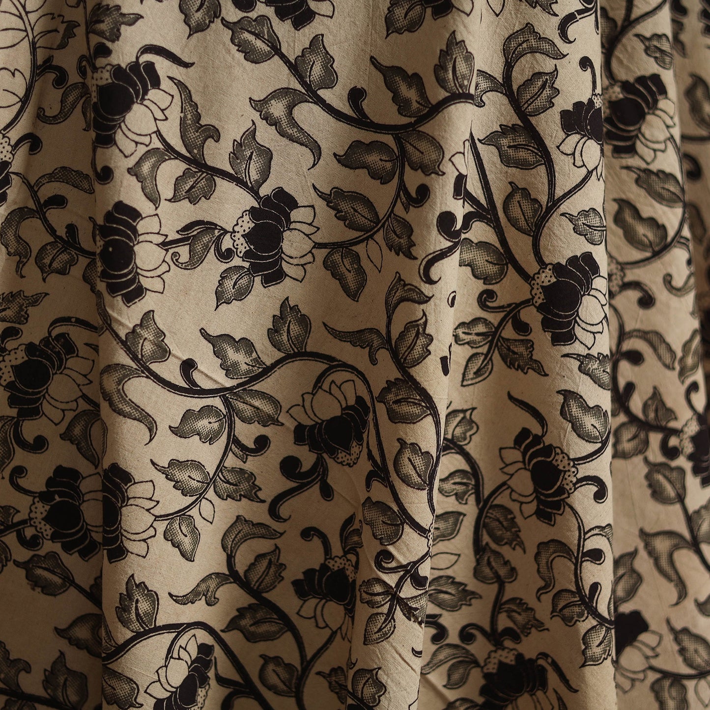 Printed cotton kalamkari fabric 15 - handcrafted