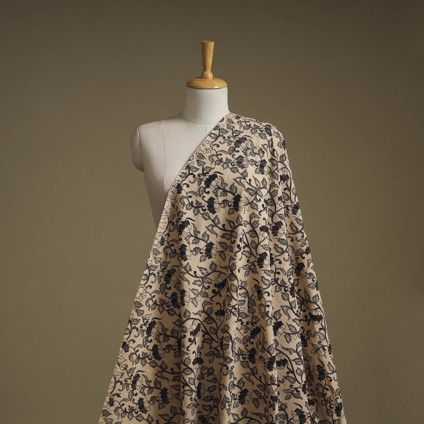 Printed cotton kalamkari fabric 15 - handcrafted