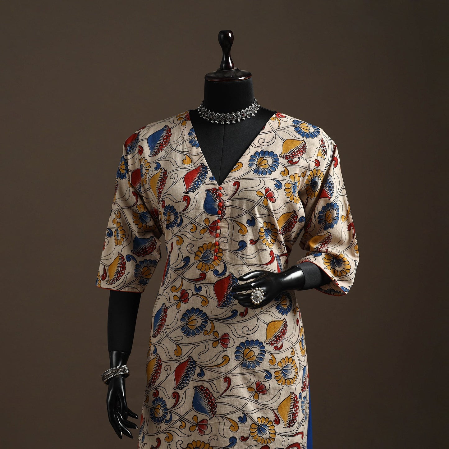 Printed cotton straight kalamkari kurta for women 19