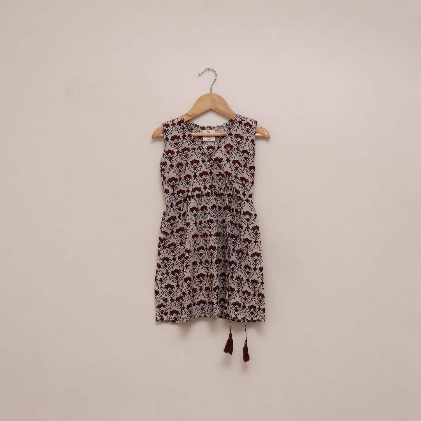 Pure cotton baby girls bagh angrakha dress (1-2 years) 04