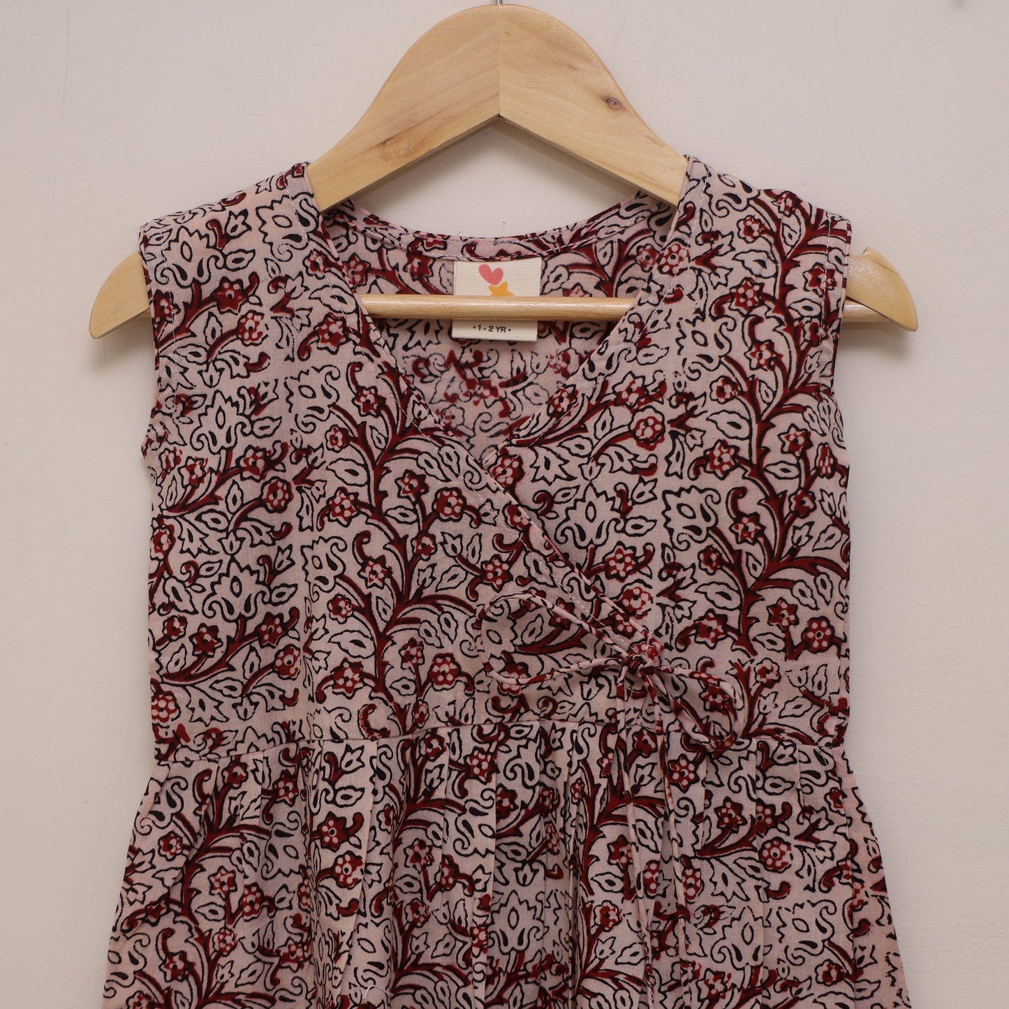 Pure cotton baby girls bagh angrakha dress (1-2 years) 03
