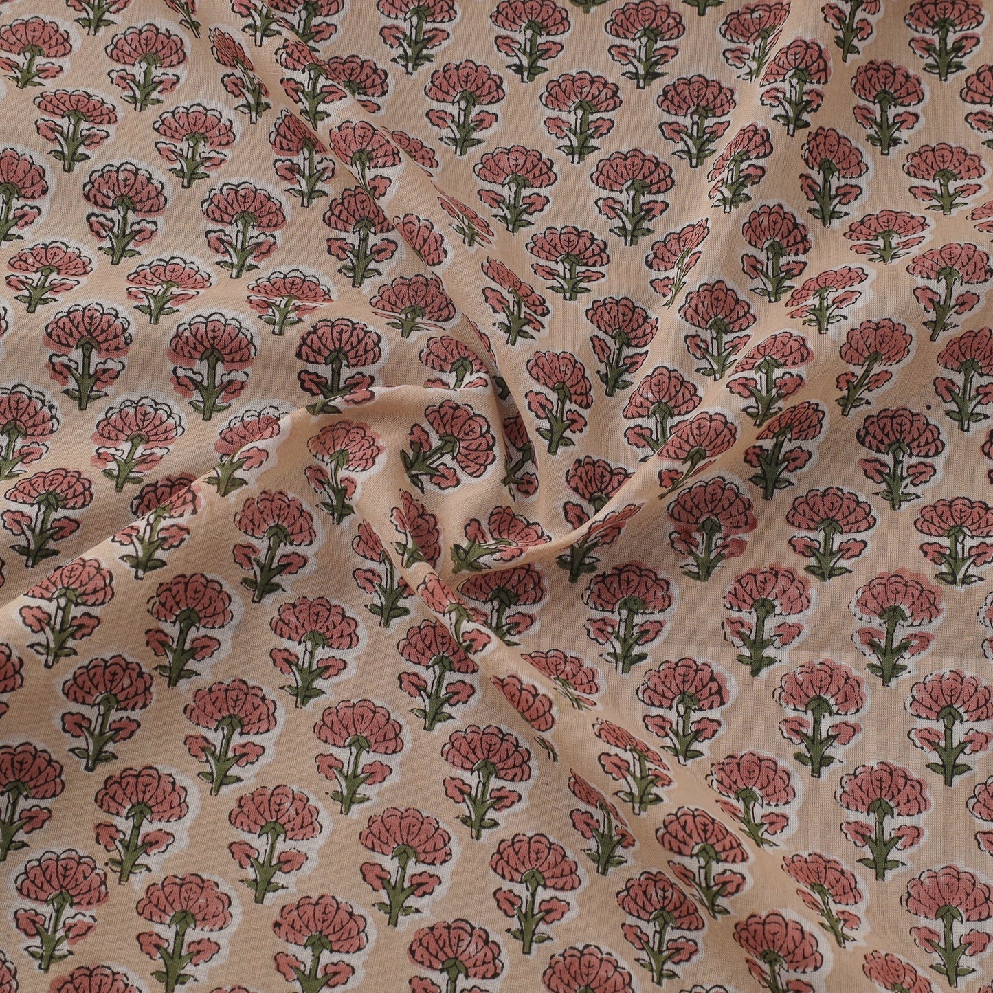Pure mul cotton hand sanganeri fabric 15 - handcrafted