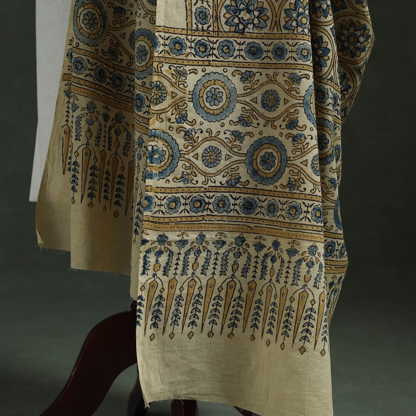 Pure mul cotton kutch hand block print natural dyed ajrakh