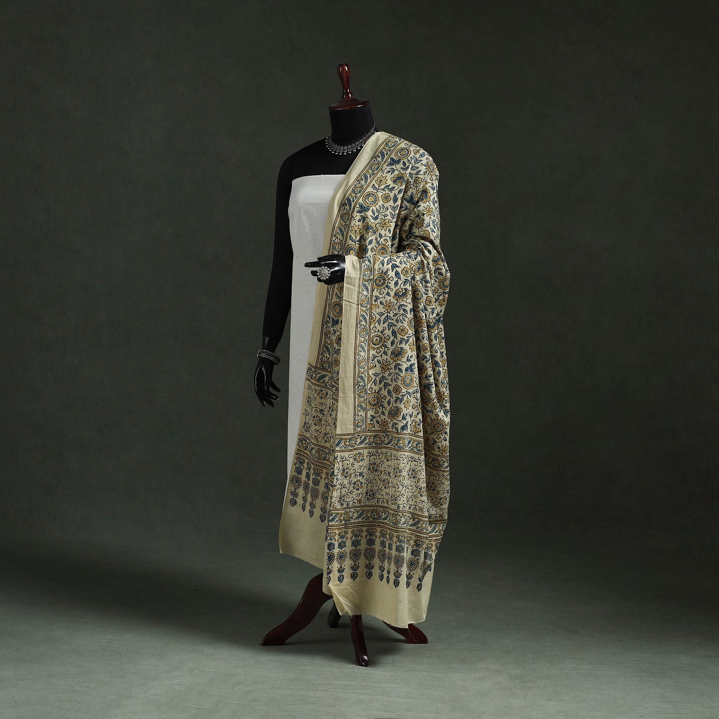 Pure mul cotton kutch hand block print natural dyed ajrakh
