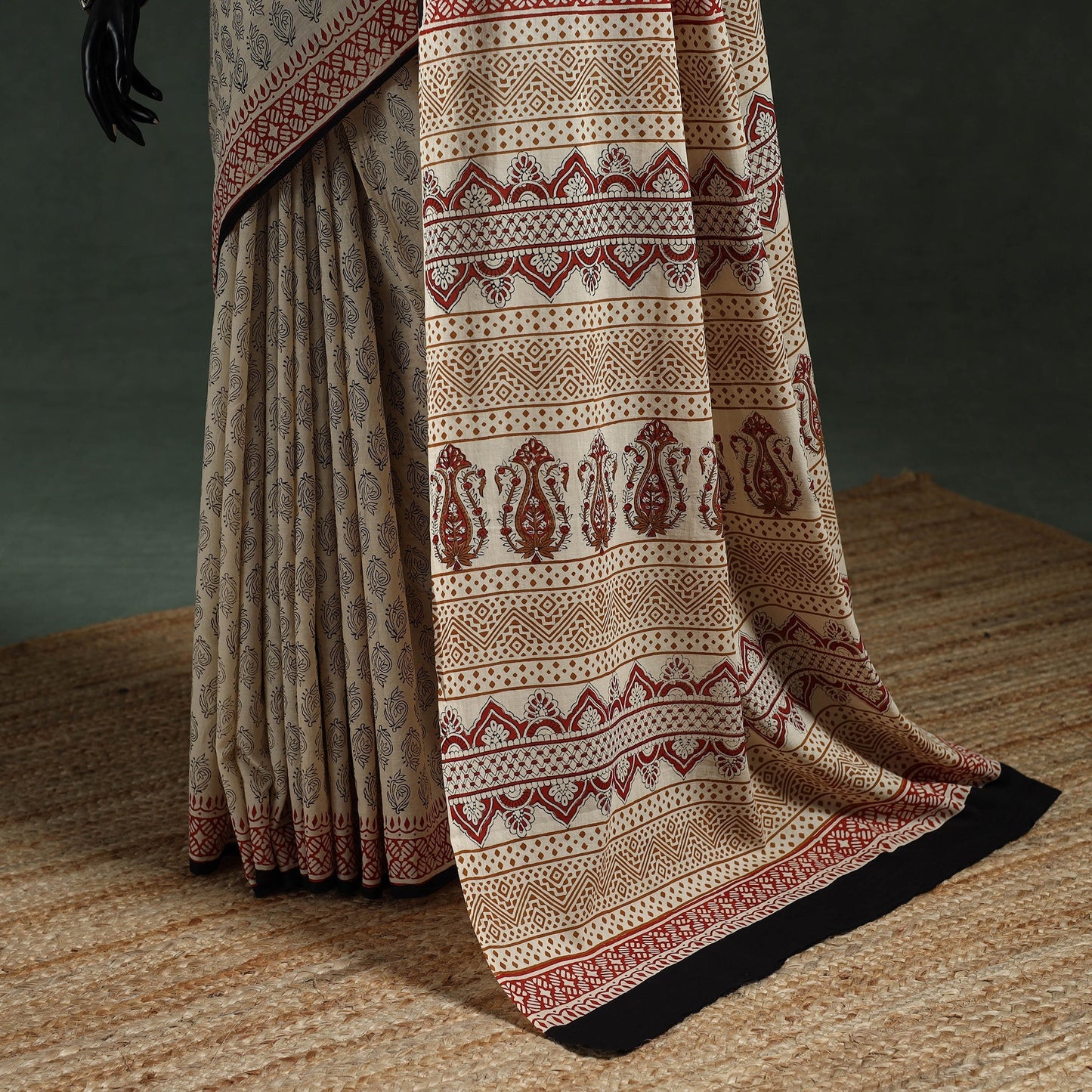 Pure mul cotton natural dyed hand block dabu bagru print