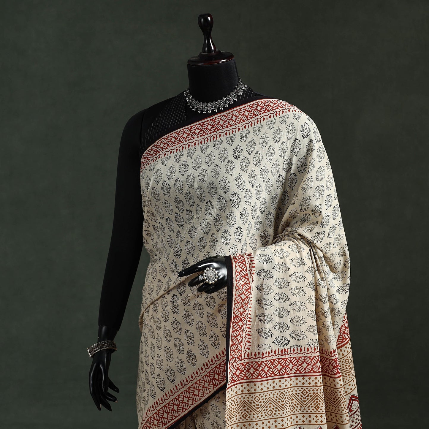 Pure mul cotton natural dyed hand block dabu bagru print