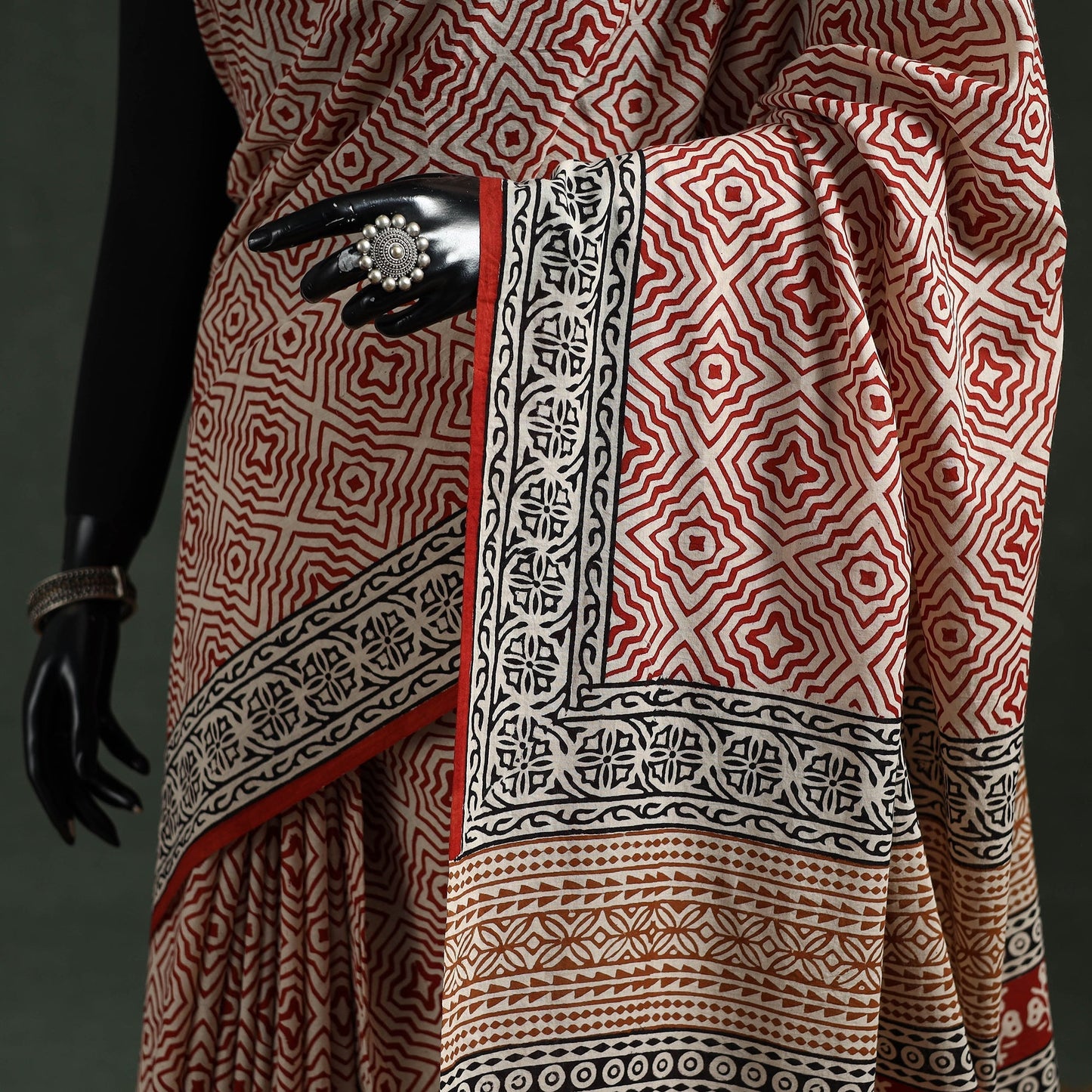 Pure mul cotton natural dyed hand block dabu bagru print