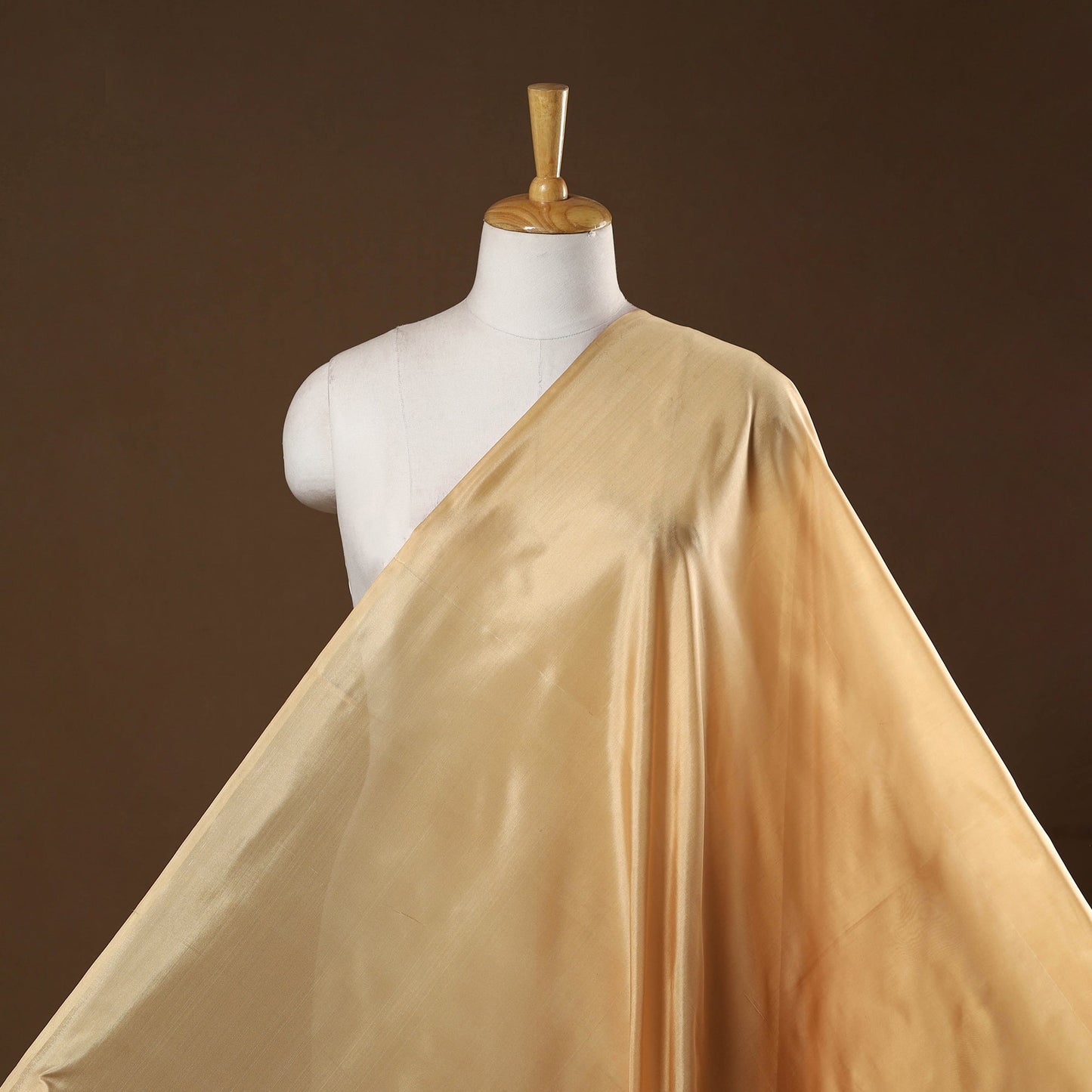 Beige - pure silk plain fabric 14 - handcrafted