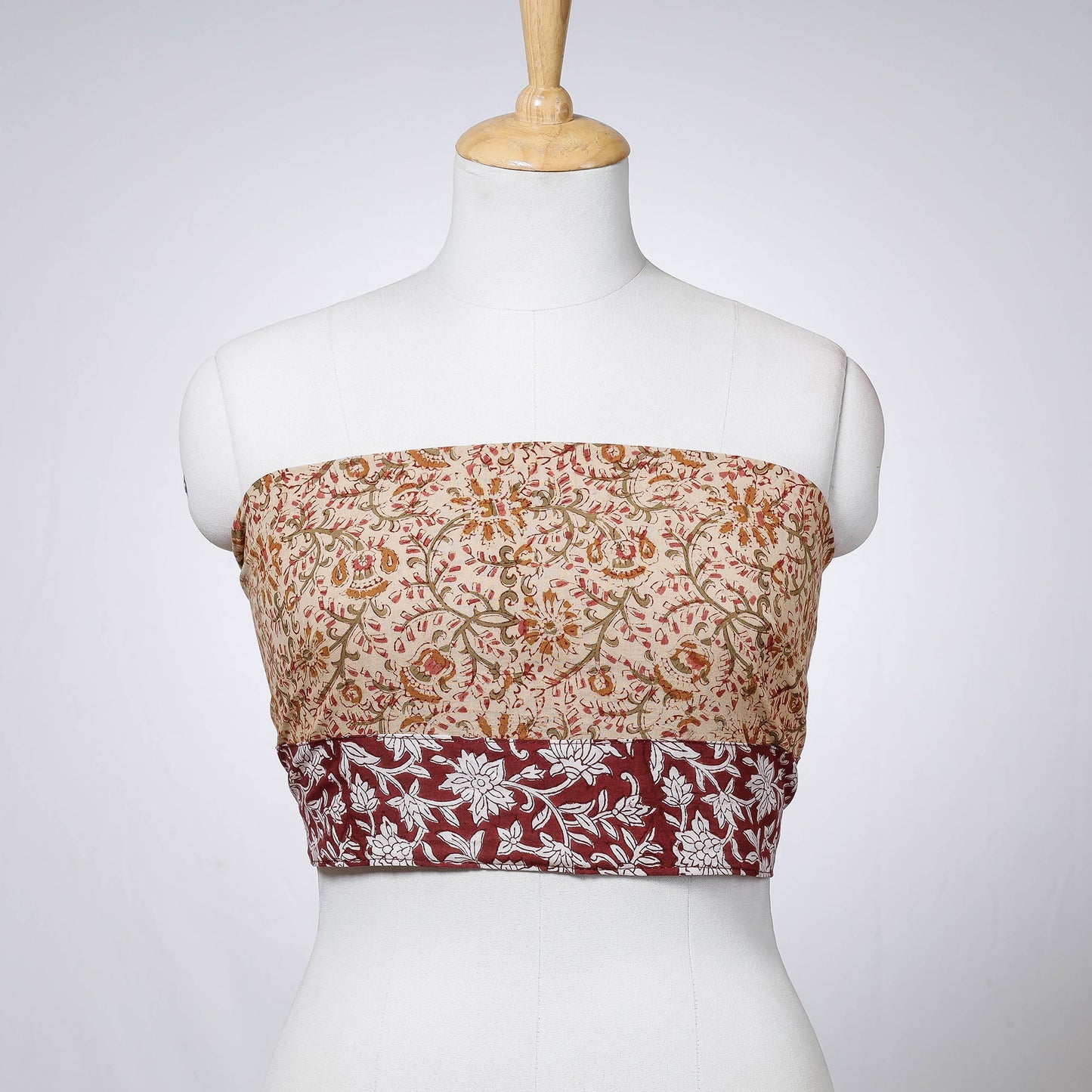 Buy Rangoli Kalamkari Block Printed Cotton Blouse Piece