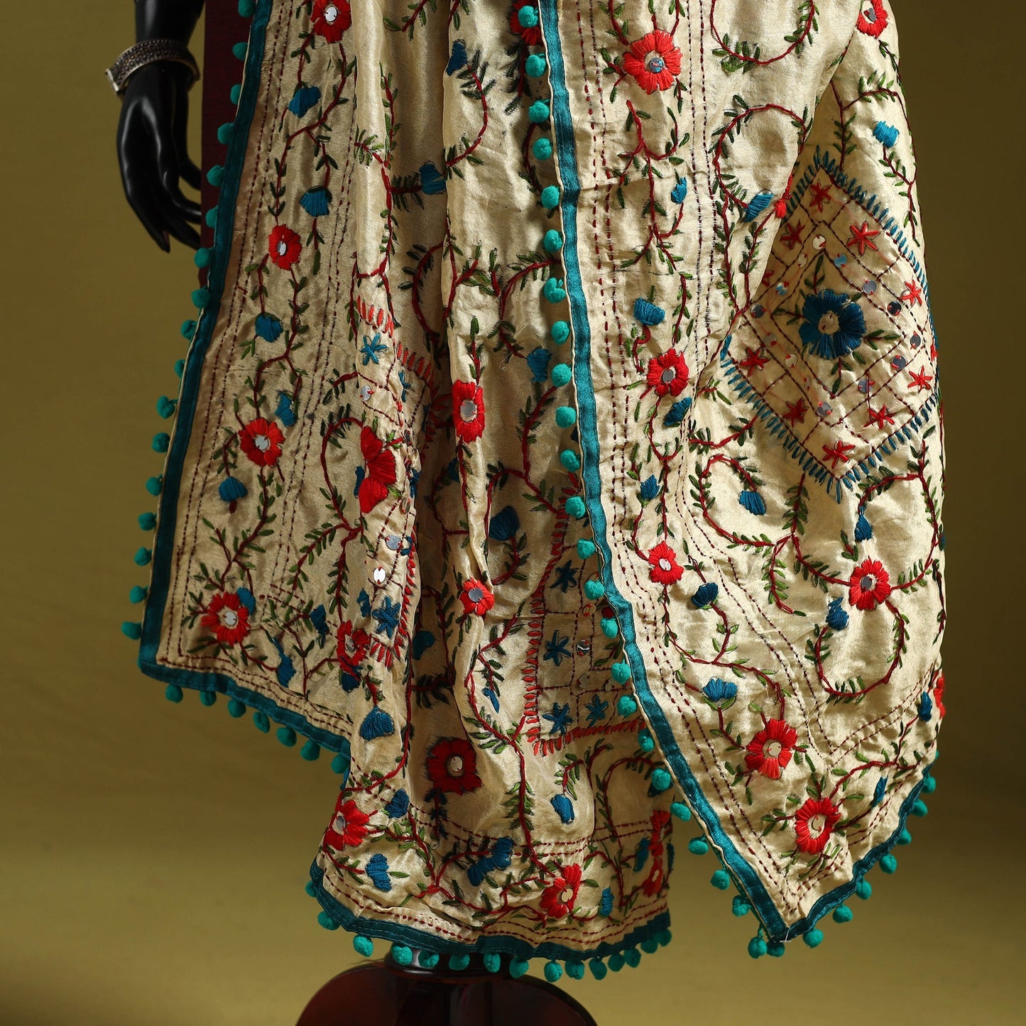 Ranihati chapa work chanderi silk hand embroidery dupatta