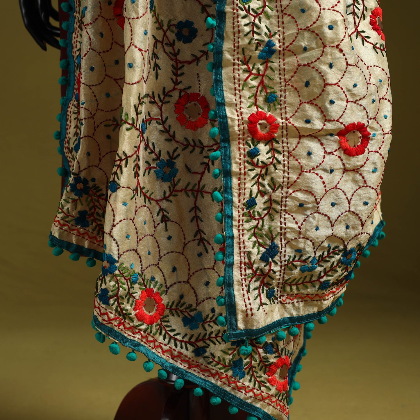 Ranihati chapa work chanderi silk hand embroidery dupatta