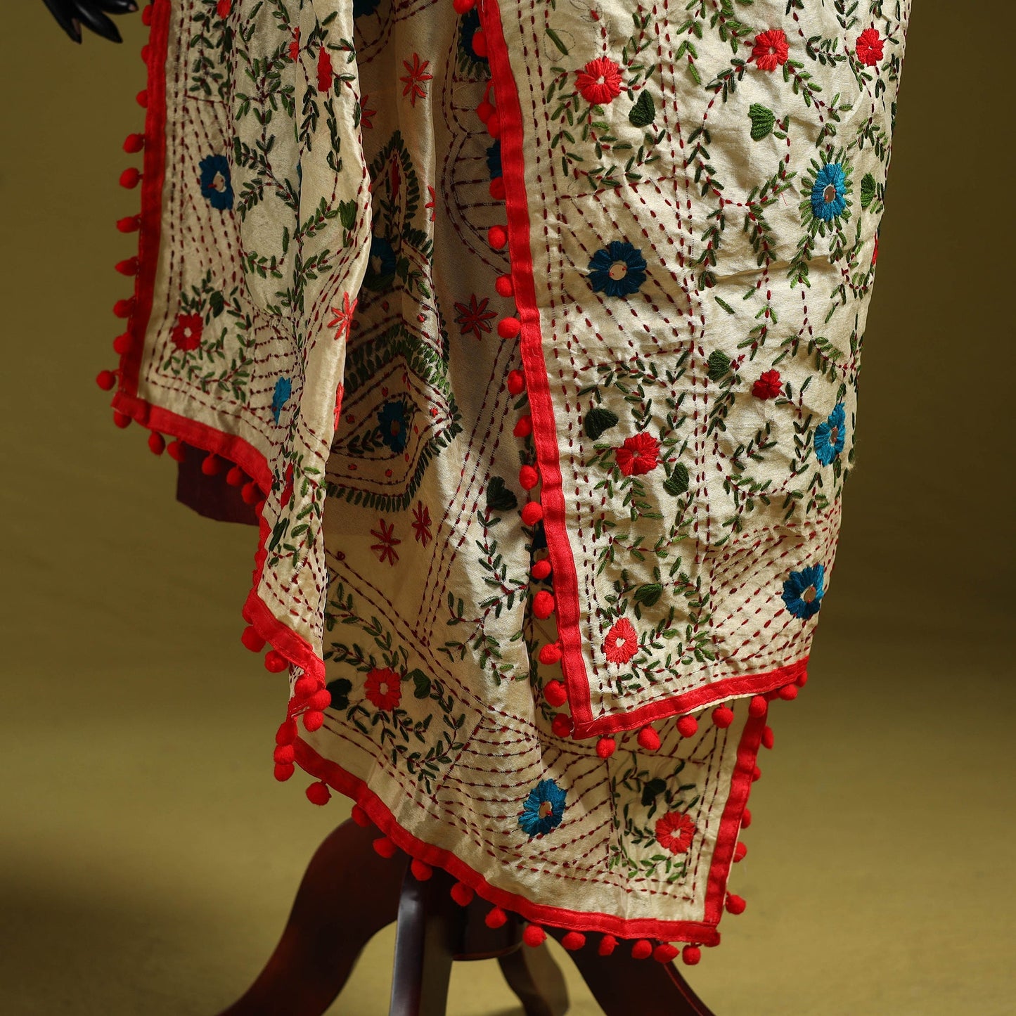Ranihati chapa work chanderi silk hand embroidery dupatta