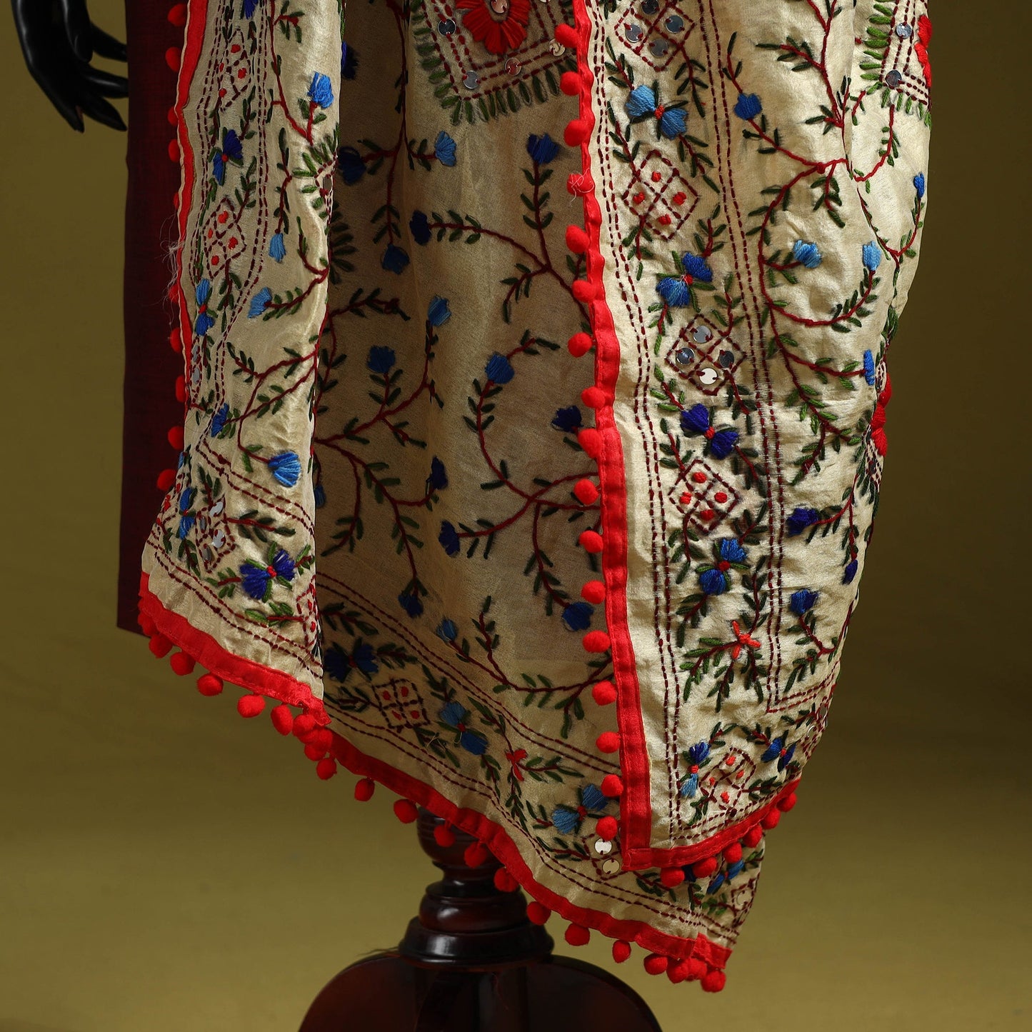 Ranihati chapa work chanderi silk hand embroidery dupatta